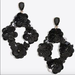 ⭐️NWT J.Crew Black Sequin & Bead Statement Earring